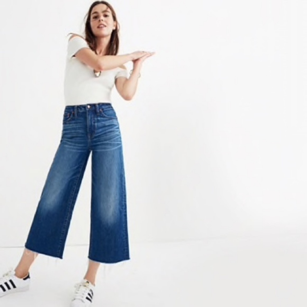 Madewell Wide Leg Crop Jeans in Frida Wash 26